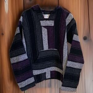 VTG Unisex Hippie Boho Surf Hooded Pullover Poncho Large southern exposure